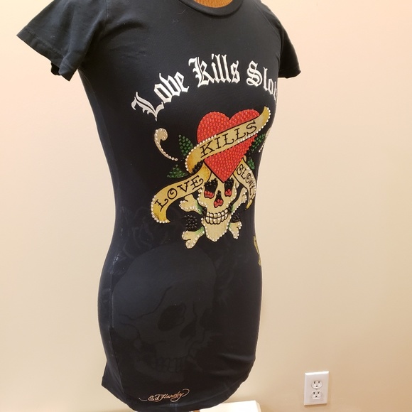 🚨ED HARDY Love Kills Slowly Tee Shirt - Picture 2 of 7